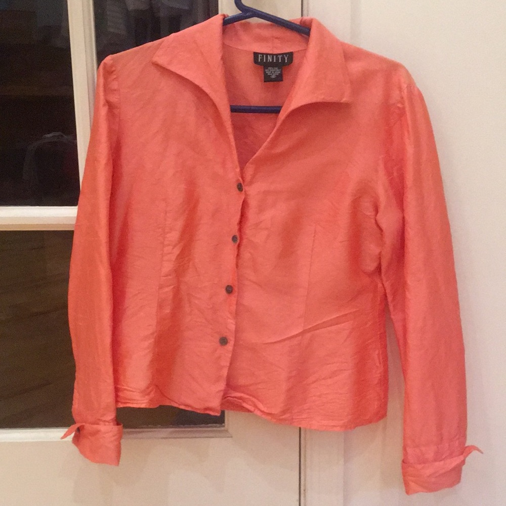 Salmon 100% silk Dress Shirt